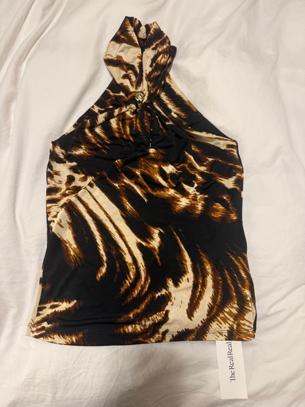 LAST CHANCE !!! Roberto Cavalli Animal Print Halterneck Top